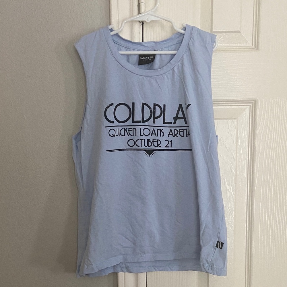 + Coldplay Light Blue Graphic Muscle Tee